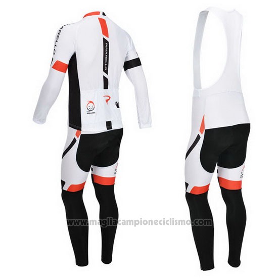 2013 Abbigliamento Ciclismo Pinarello Nero e Bianco Manica Lunga e Salopette
