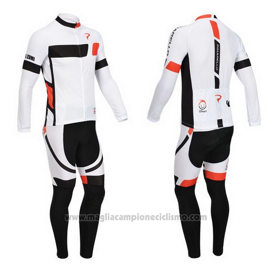 2013 Abbigliamento Ciclismo Pinarello Nero e Bianco Manica Lunga e Salopette