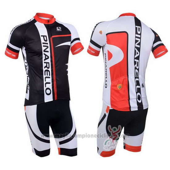2013 Abbigliamento Ciclismo Pinarello Rosso e Nero Manica Corta e Salopette