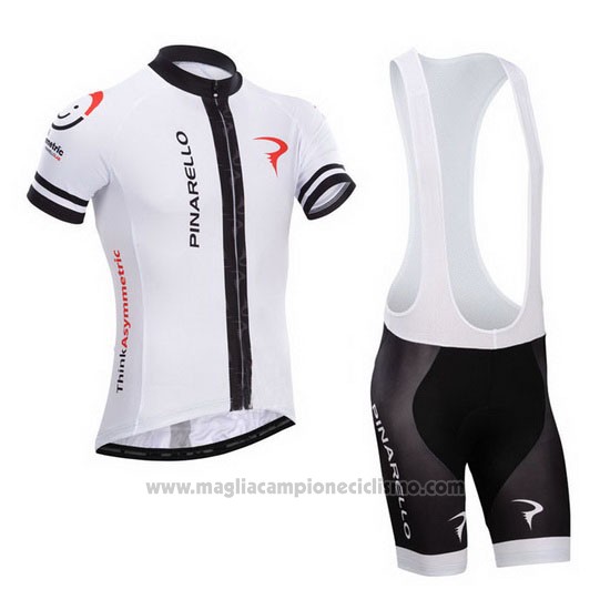 2014 Abbigliamento Ciclismo Pinarello Bianco Manica Corta e Salopette