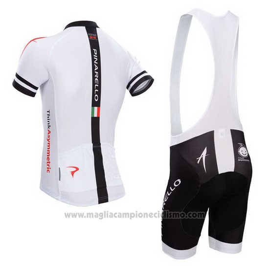 2014 Abbigliamento Ciclismo Pinarello Bianco Manica Corta e Salopette