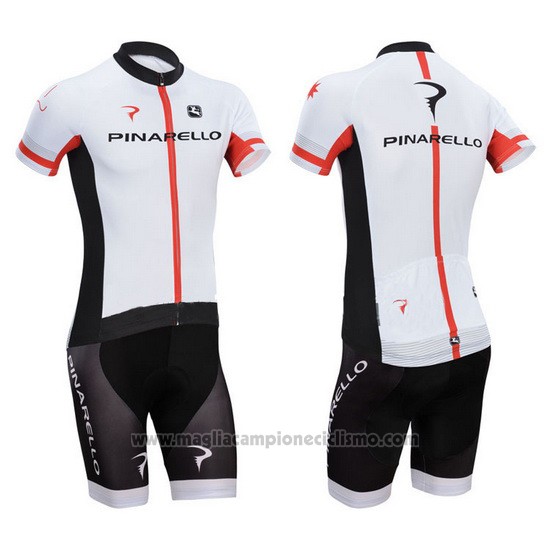 2014 Abbigliamento Ciclismo Pinarello Nero e Bianco Manica Corta e Salopette