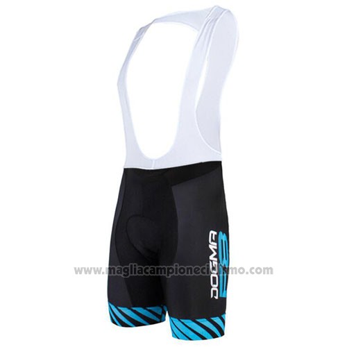 2015 Abbigliamento Ciclismo Pinarello Nero e Blu Manica Corta e Salopette