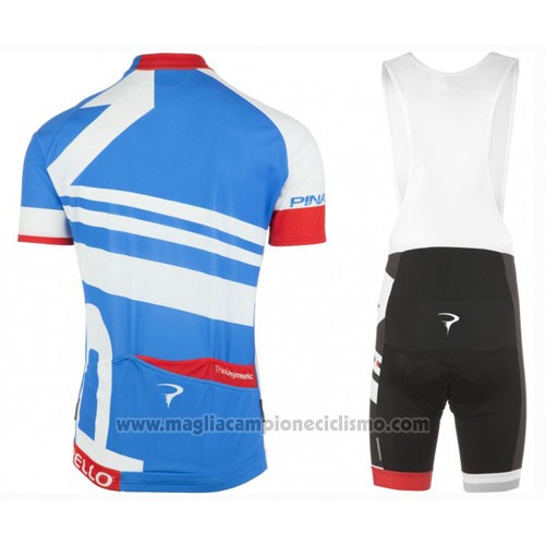 2016 Abbigliamento Ciclismo Pinarello Blu e Bianco Manica Corta e Salopette