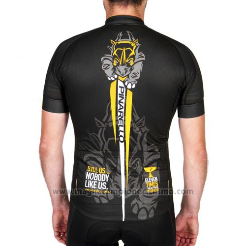 2016 Abbigliamento Ciclismo Pinarello Giallo e Nero Manica Corta e Salopette