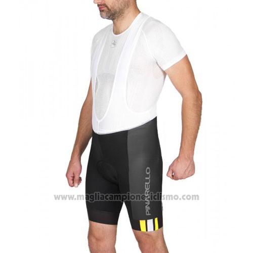 2016 Abbigliamento Ciclismo Pinarello Giallo e Nero Manica Corta e Salopette