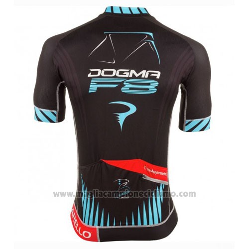 2016 Abbigliamento Ciclismo Pinarello Nero e Blu Manica Corta e Salopette