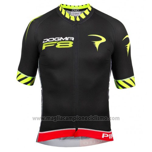 2016 Abbigliamento Ciclismo Pinarello Nero e Giallo Manica Corta e Salopette