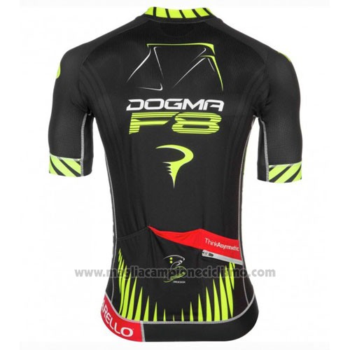 2016 Abbigliamento Ciclismo Pinarello Nero e Giallo Manica Corta e Salopette