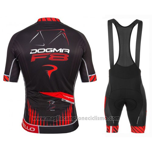 2016 Abbigliamento Ciclismo Pinarello Nero e Rosso Manica Corta e Salopette