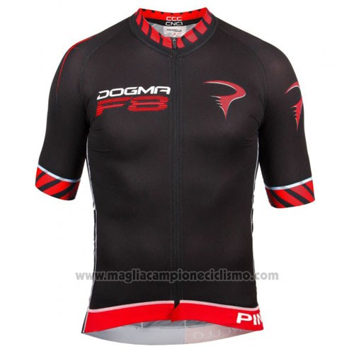2016 Abbigliamento Ciclismo Pinarello Nero e Rosso Manica Corta e Salopette