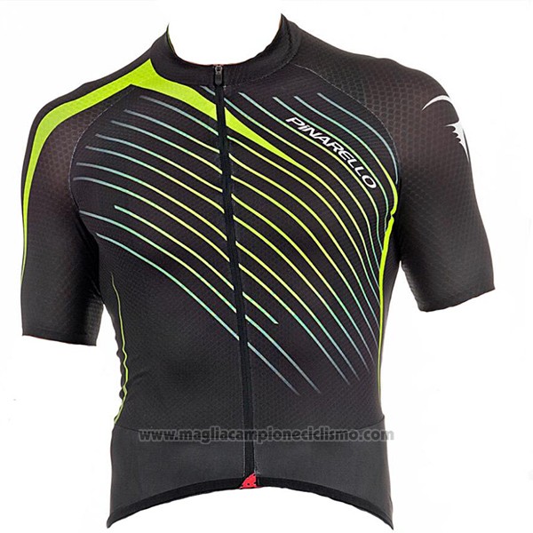 2017 Abbigliamento Ciclismo Pinarello Nero Manica Corta e Salopette