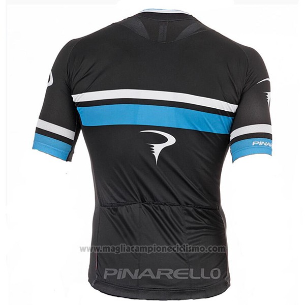 2017 Abbigliamento Ciclismo Pinarello Nero e Blu Manica Corta e Salopette