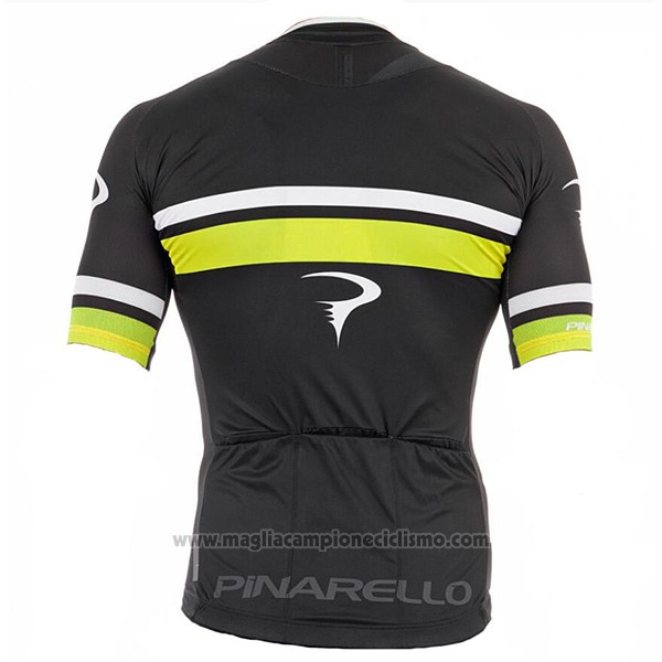 2017 Abbigliamento Ciclismo Pinarello Nero e Giallo Manica Corta e Salopette