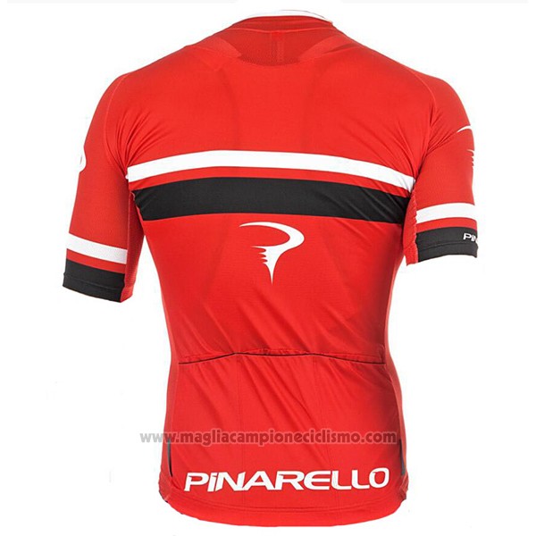 2017 Abbigliamento Ciclismo Pinarello Rosso Manica Corta e Salopette
