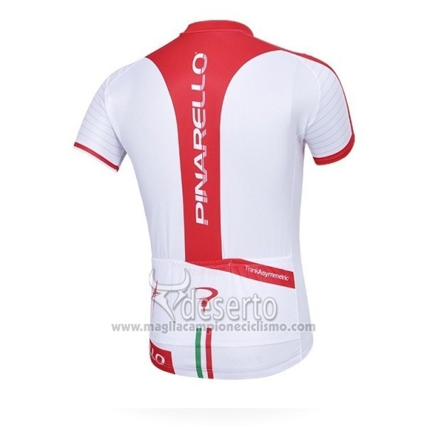 2018 Abbigliamento Ciclismo Pinarello Bianco Rosso Manica Corta e Salopette