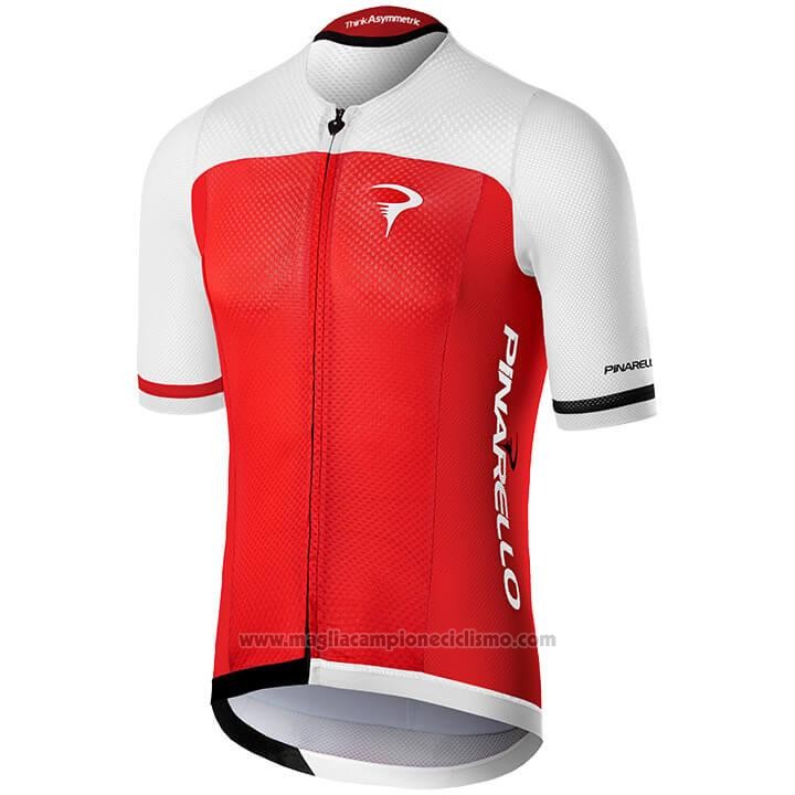 2020 Abbigliamento Ciclismo Pinarello Rosso Bianco Manica Corta e Salopette