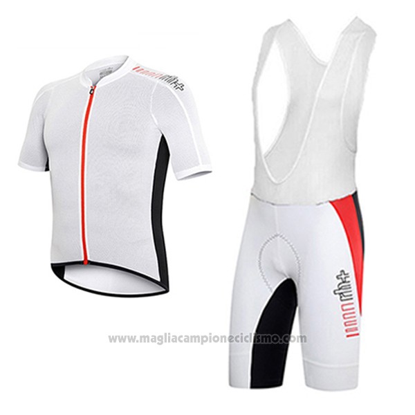 2017 Abbigliamento Ciclismo RH+ Rosso e Bianco Manica Corta e Salopette