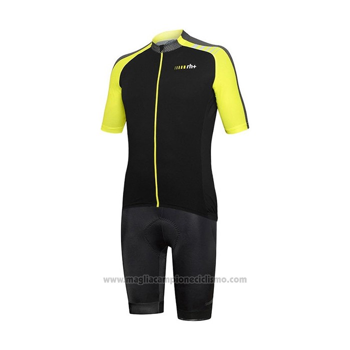 2021 Abbigliamento Ciclismo RH+ Grigio Giallo Manica Corta e Salopette