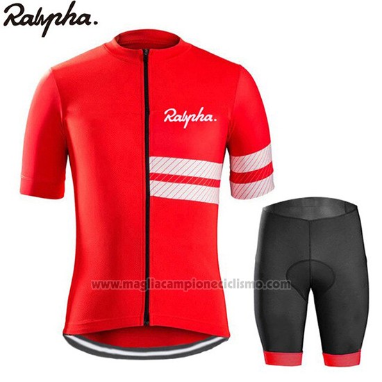 2019 Abbigliamento Ciclismo Ralph Rosso Bianco Manica Corta e Salopette
