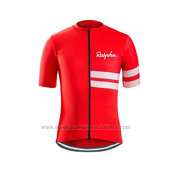 2019 Abbigliamento Ciclismo Ralph Rosso Bianco Manica Corta e Salopette
