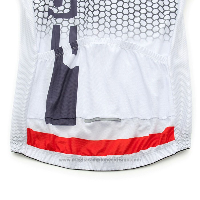 2021 Abbigliamento Ciclismo Ralph Bianco Rosso Manica Corta e Salopette