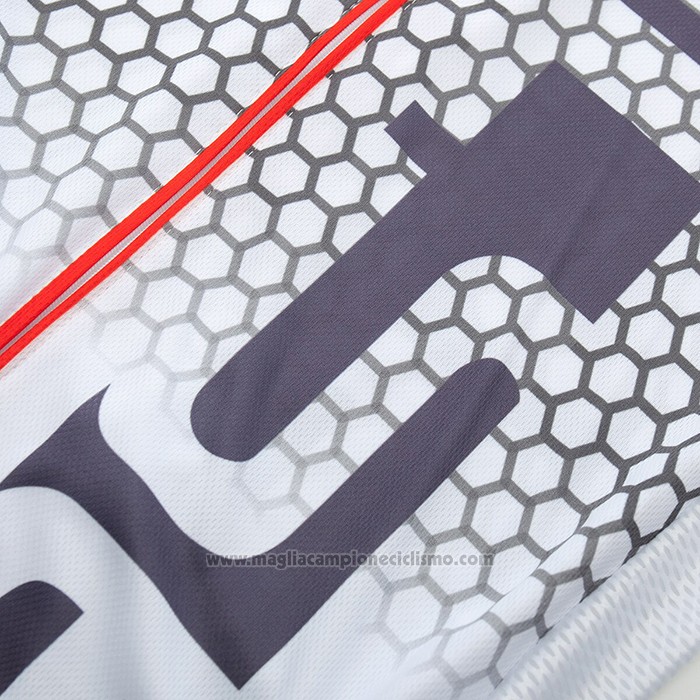 2021 Abbigliamento Ciclismo Ralph Bianco Rosso Manica Corta e Salopette