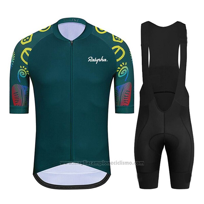 2021 Abbigliamento Ciclismo Ralph Spento Verde Manica Corta e Salopette