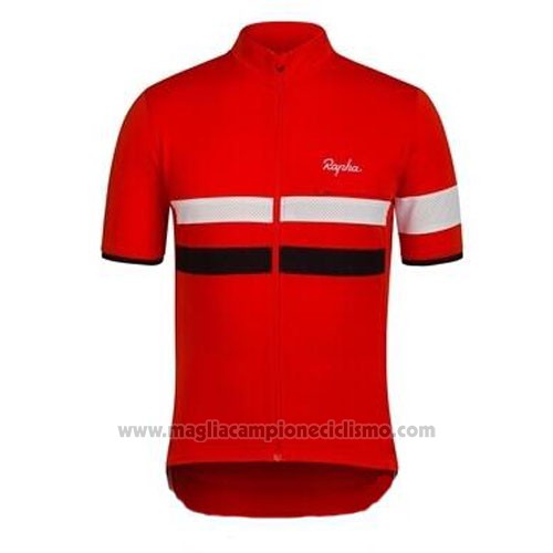 2015 Abbigliamento Ciclismo Rapha Nero e Rosso Manica Corta e Salopette
