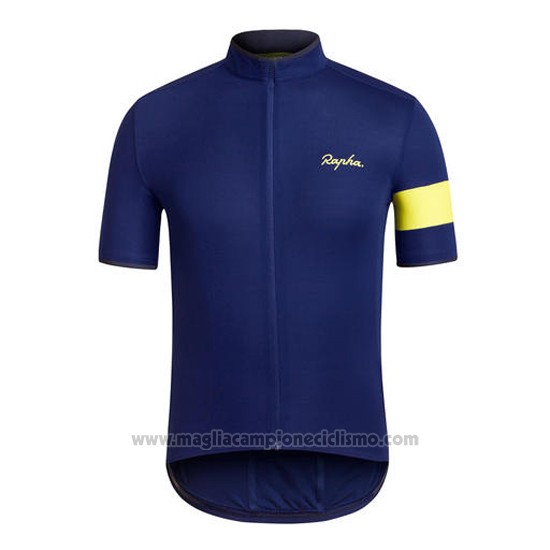 2016 Abbigliamento Ciclismo Rapha Blu e Nero Manica Corta e Salopette