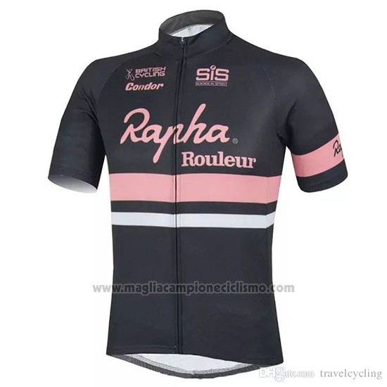 2018 Abbigliamento Ciclismo Rapha Nero Manica Corta e Salopette