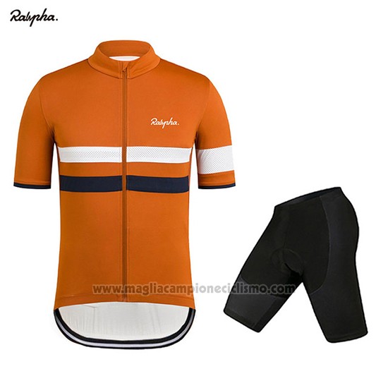 2019 Abbigliamento Ciclismo Rapha Arancione Bianco Manica Corta e Salopette