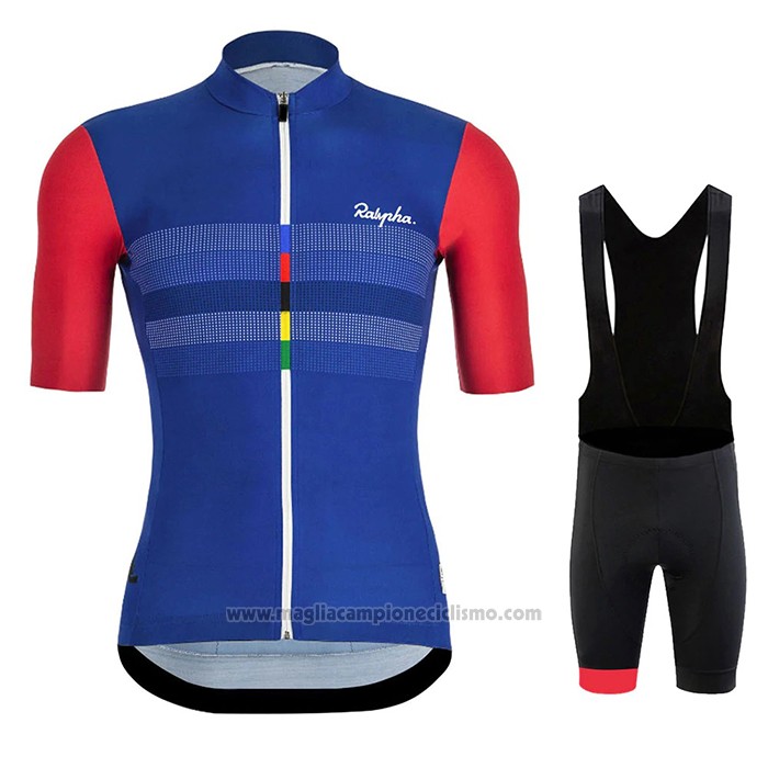 2020 Abbigliamento Ciclismo Rapha Rosso Blu Manica Corta e Salopette