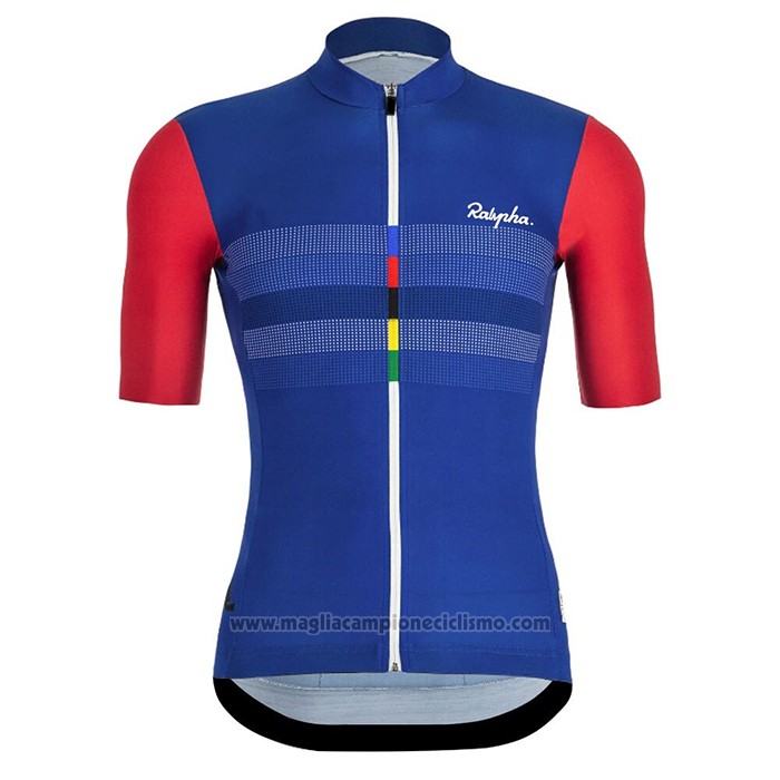 2020 Abbigliamento Ciclismo Rapha Rosso Blu Manica Corta e Salopette