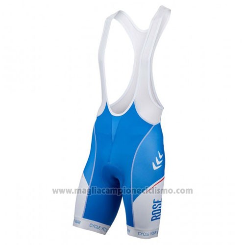 2016 Abbigliamento Ciclismo Rose Bianco e Blu Manica Corta e Salopette