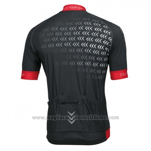 2016 Abbigliamento Ciclismo Rose Nero e Rosso Manica Corta e Salopette