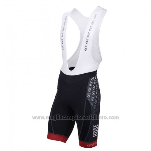 2016 Abbigliamento Ciclismo Rose Nero e Rosso Manica Corta e Salopette
