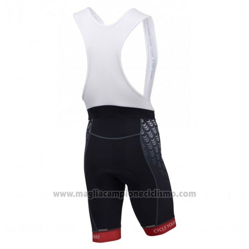 2016 Abbigliamento Ciclismo Rose Nero e Rosso Manica Corta e Salopette