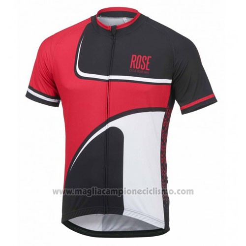 2016 Abbigliamento Ciclismo Rose Rosso e Nero Manica Corta e Salopette