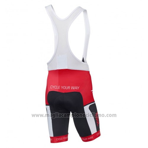 2016 Abbigliamento Ciclismo Rose Rosso e Nero Manica Corta e Salopette