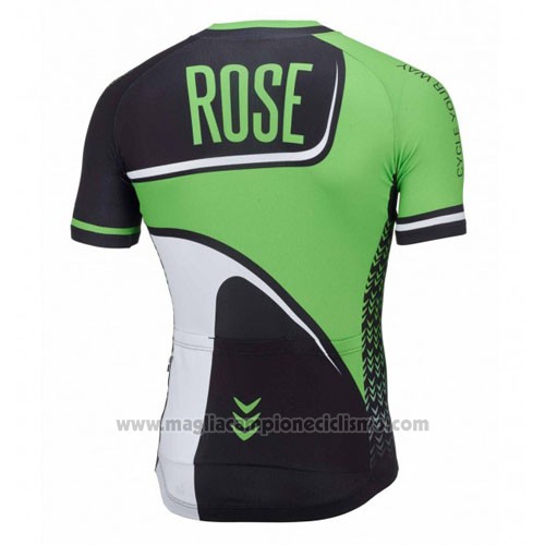 2016 Abbigliamento Ciclismo Rose Verde e Nero Manica Corta e Salopette