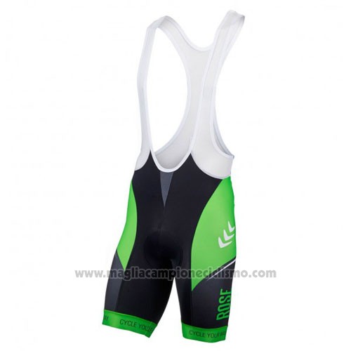 2016 Abbigliamento Ciclismo Rose Verde e Nero Manica Corta e Salopette