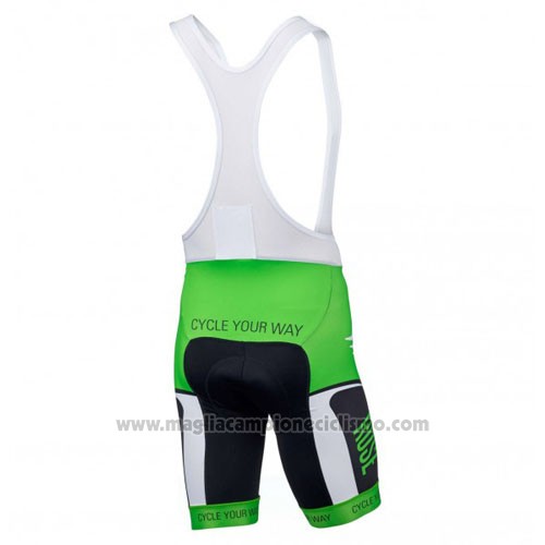 2016 Abbigliamento Ciclismo Rose Verde e Nero Manica Corta e Salopette