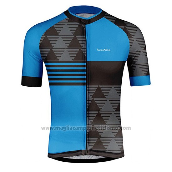 2019 Abbigliamento Ciclismo Runchita Blu Nero Manica Corta e Salopette