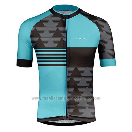 2019 Abbigliamento Ciclismo Runchita Celeste Grigio Manica Corta e Salopette