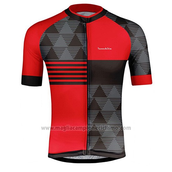 2019 Abbigliamento Ciclismo Runchita Rosso Grigio Manica Corta e Salopette