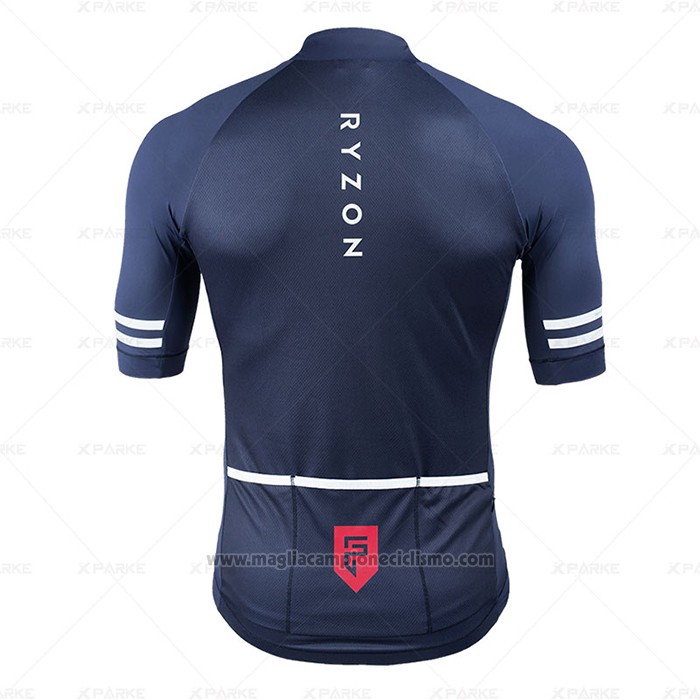 2020 Abbigliamento Ciclismo Ryzon Blu Manica Corta e Salopette