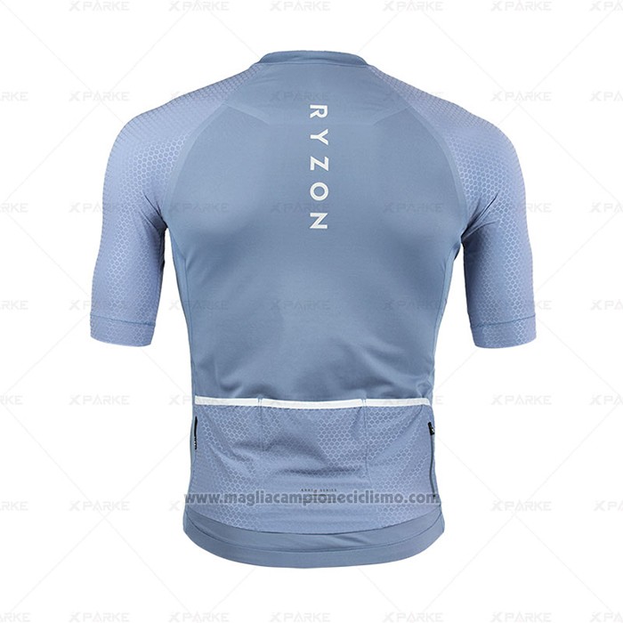 2020 Abbigliamento Ciclismo Ryzon Celeste Manica Corta e Salopette