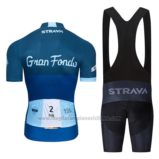 2019 Abbigliamento Ciclismo STRAVA Spento Blu Manica Corta e Salopette