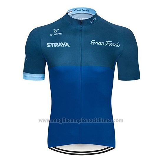 2019 Abbigliamento Ciclismo STRAVA Spento Blu Manica Corta e Salopette